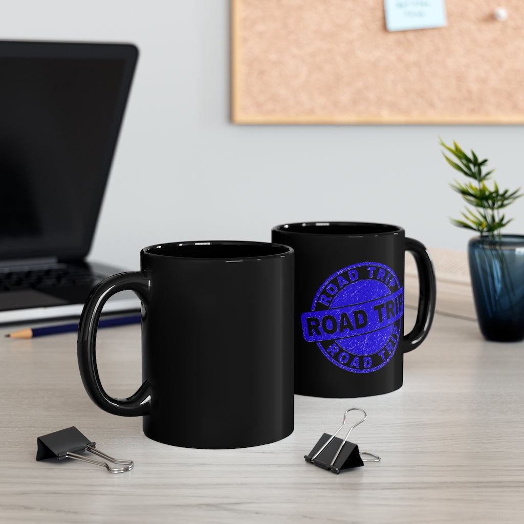 Blue Road Trip11oz Black Mug