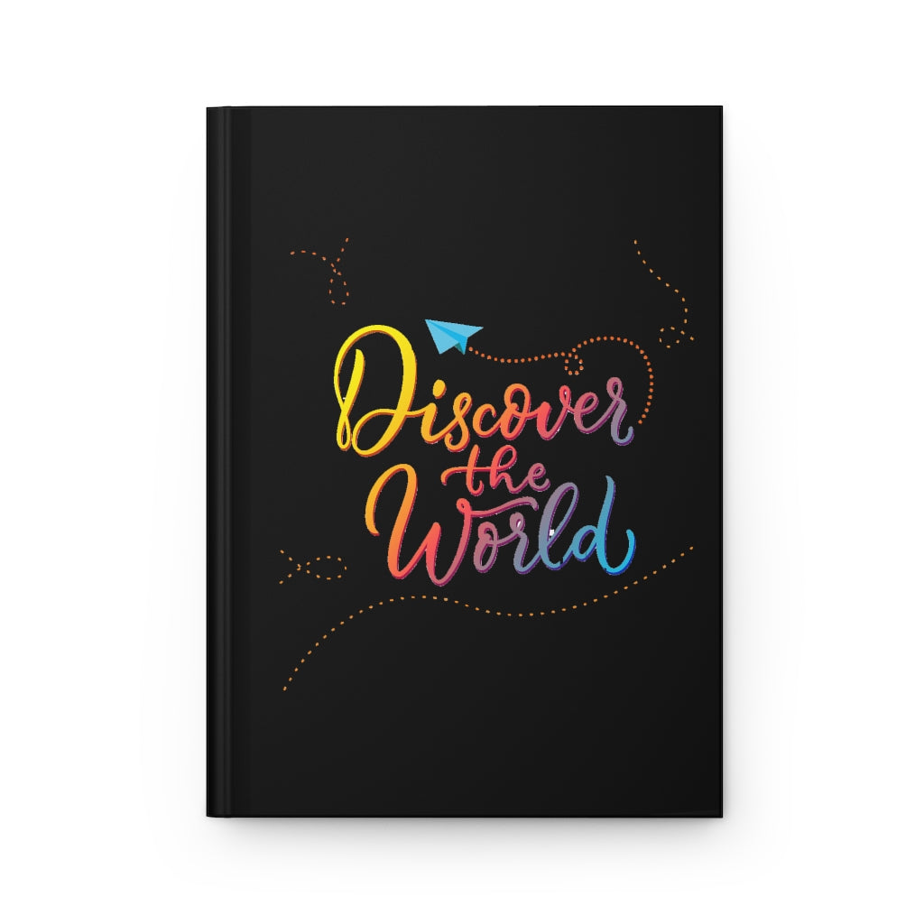 Discover the World Black Hardcover Journal Matte