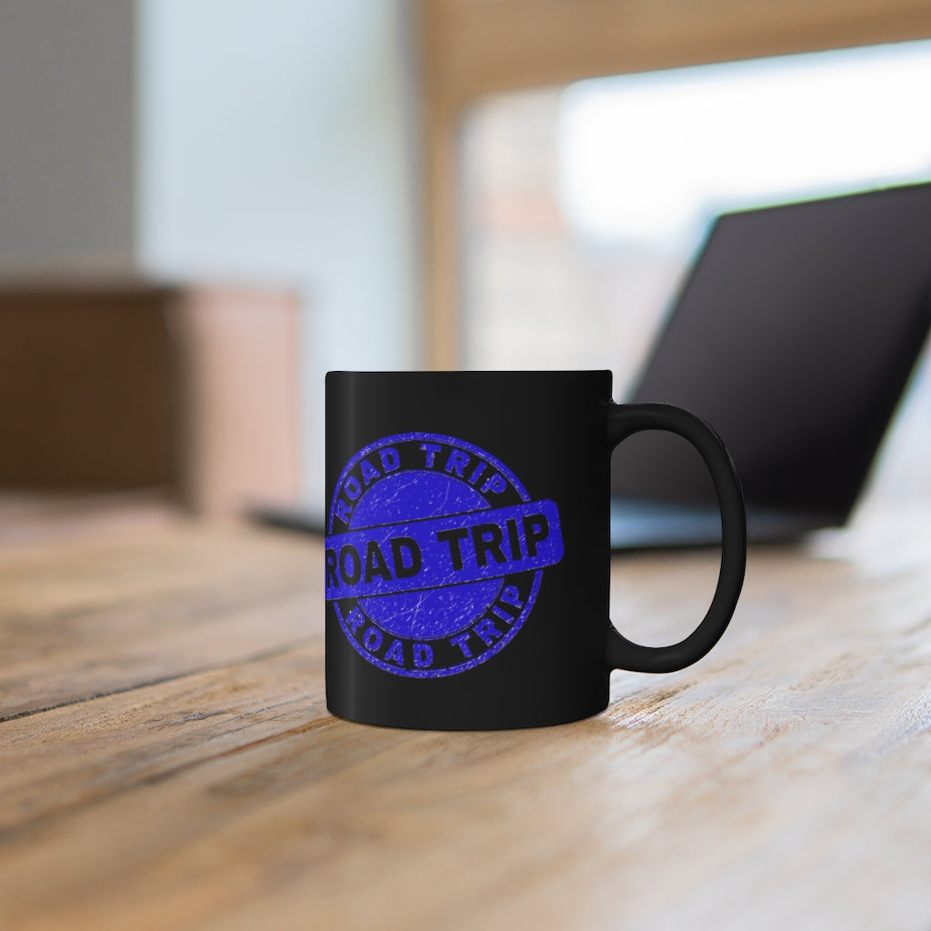 Blue Road Trip11oz Black Mug