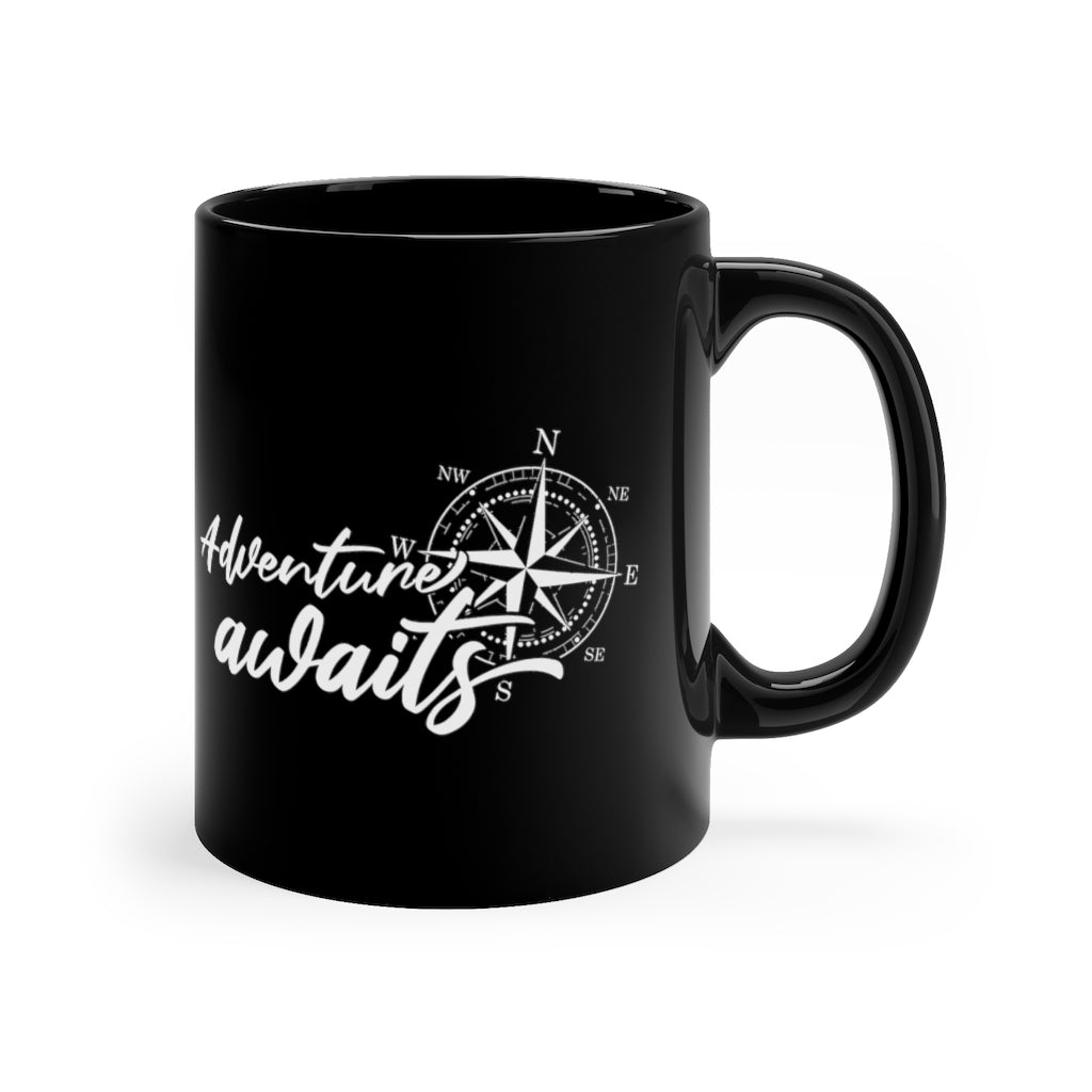 Adventure Awaits 11oz Black Mug