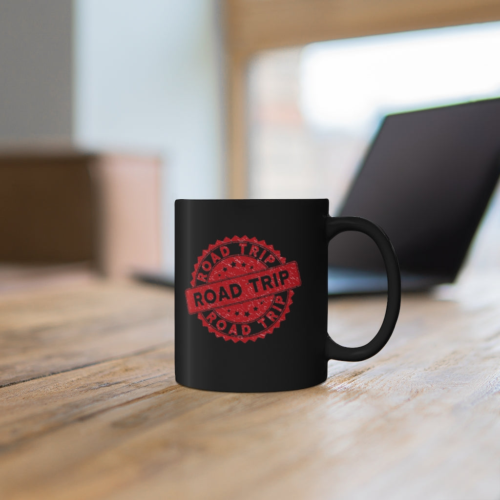 Road Trip Red 11oz Black Mug