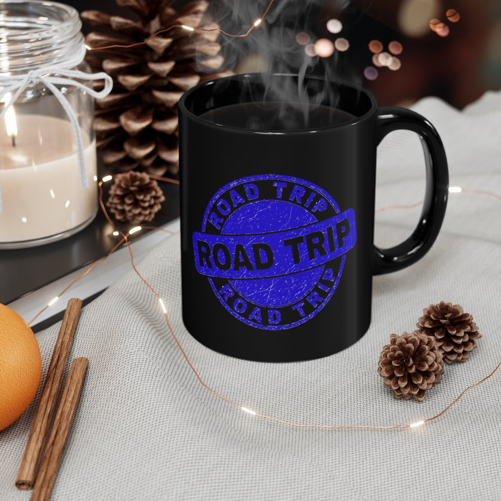 Blue Road Trip11oz Black Mug