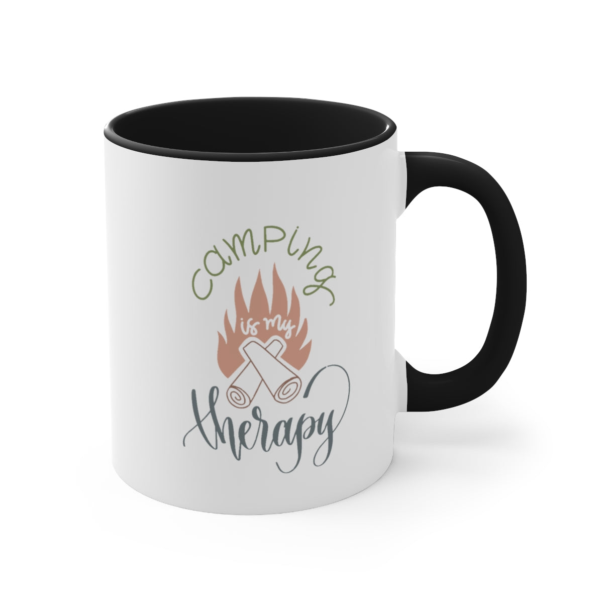 Camping Fire Wood Accent Coffee Mug, 11oz