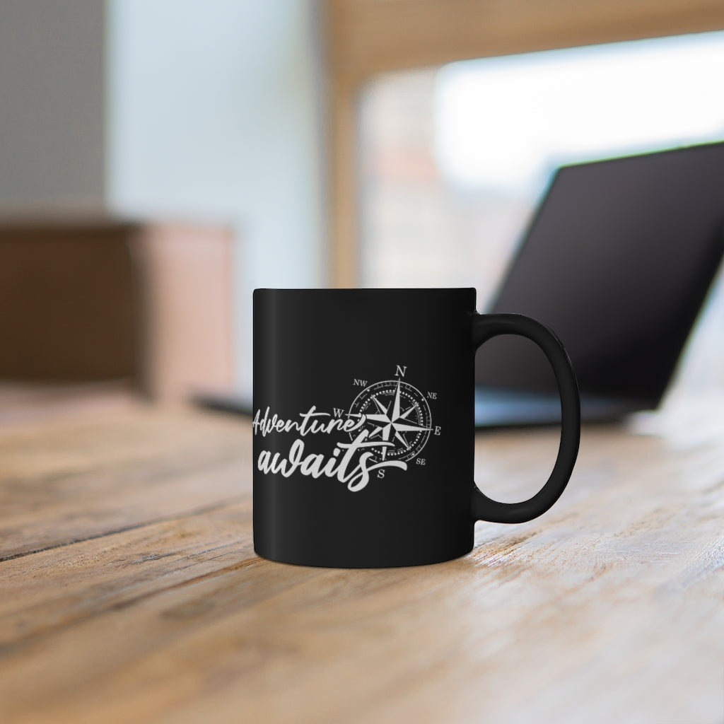 Adventure Awaits 11oz Black Mug