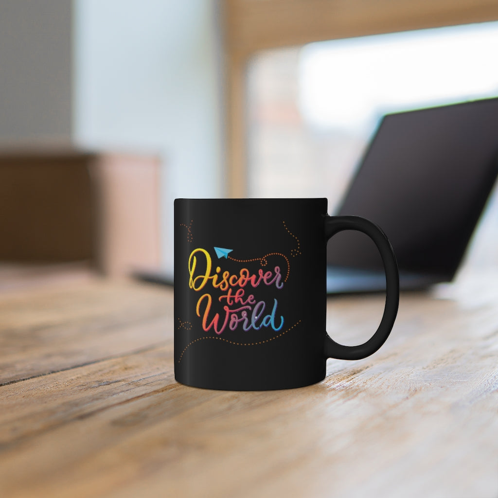Discover the World 11oz Black Mug