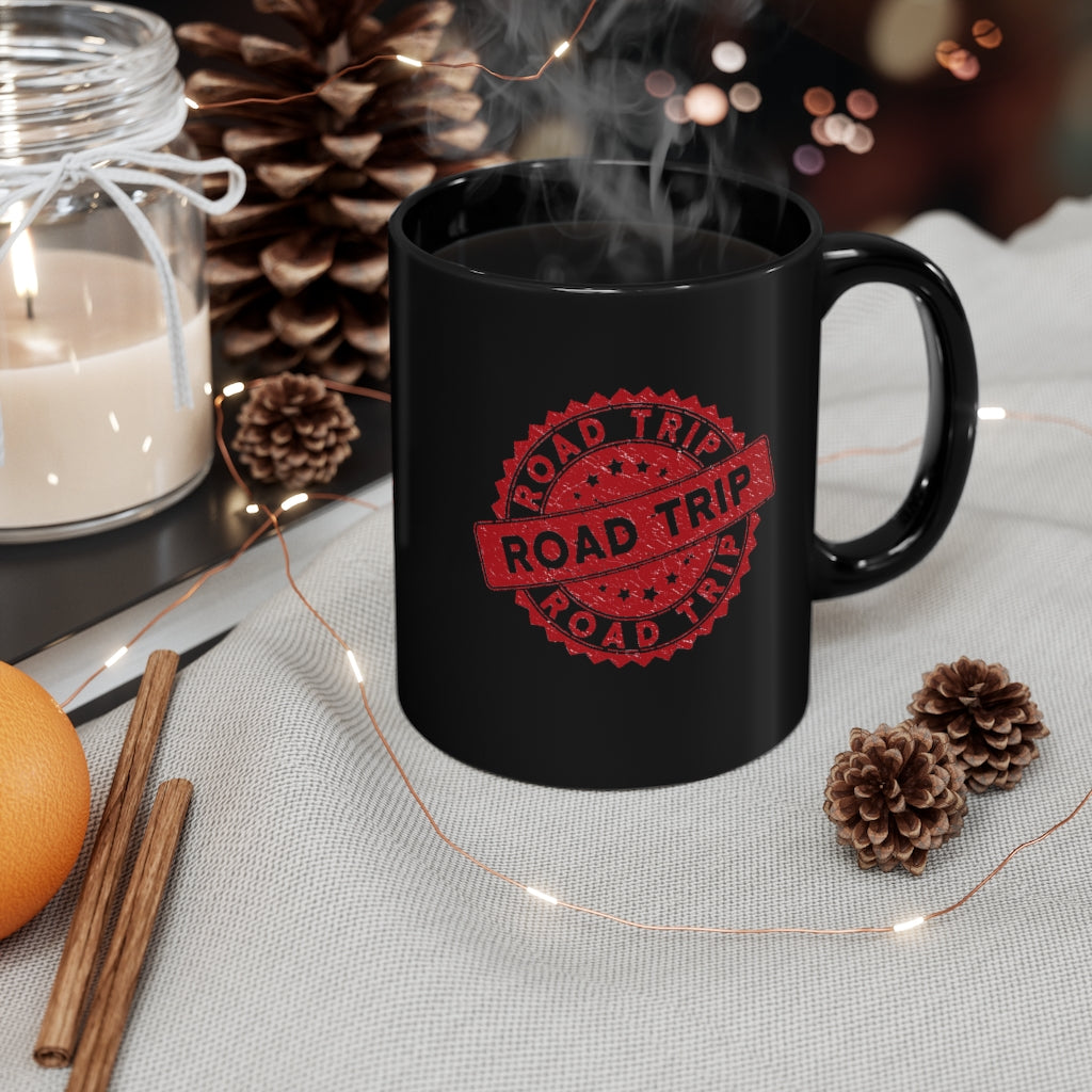Road Trip Red 11oz Black Mug