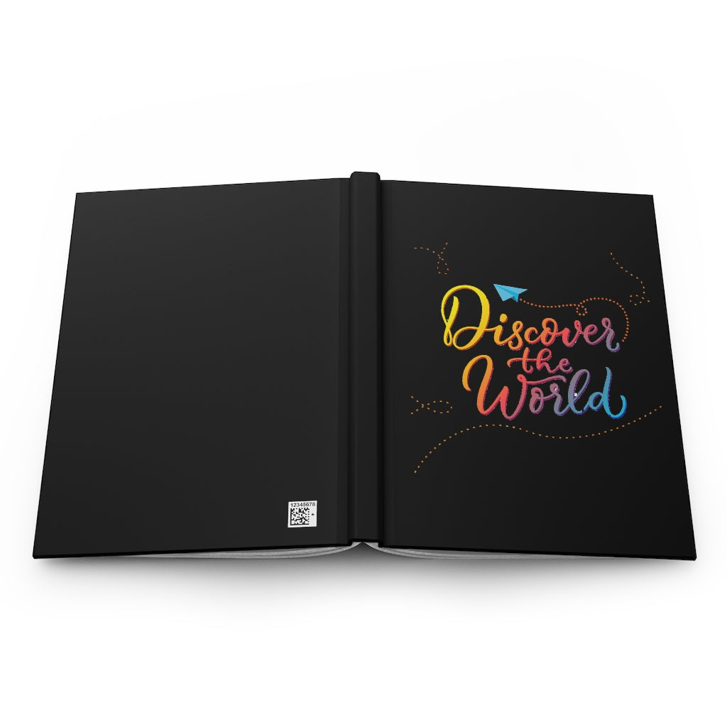 Discover the World Black Hardcover Journal Matte