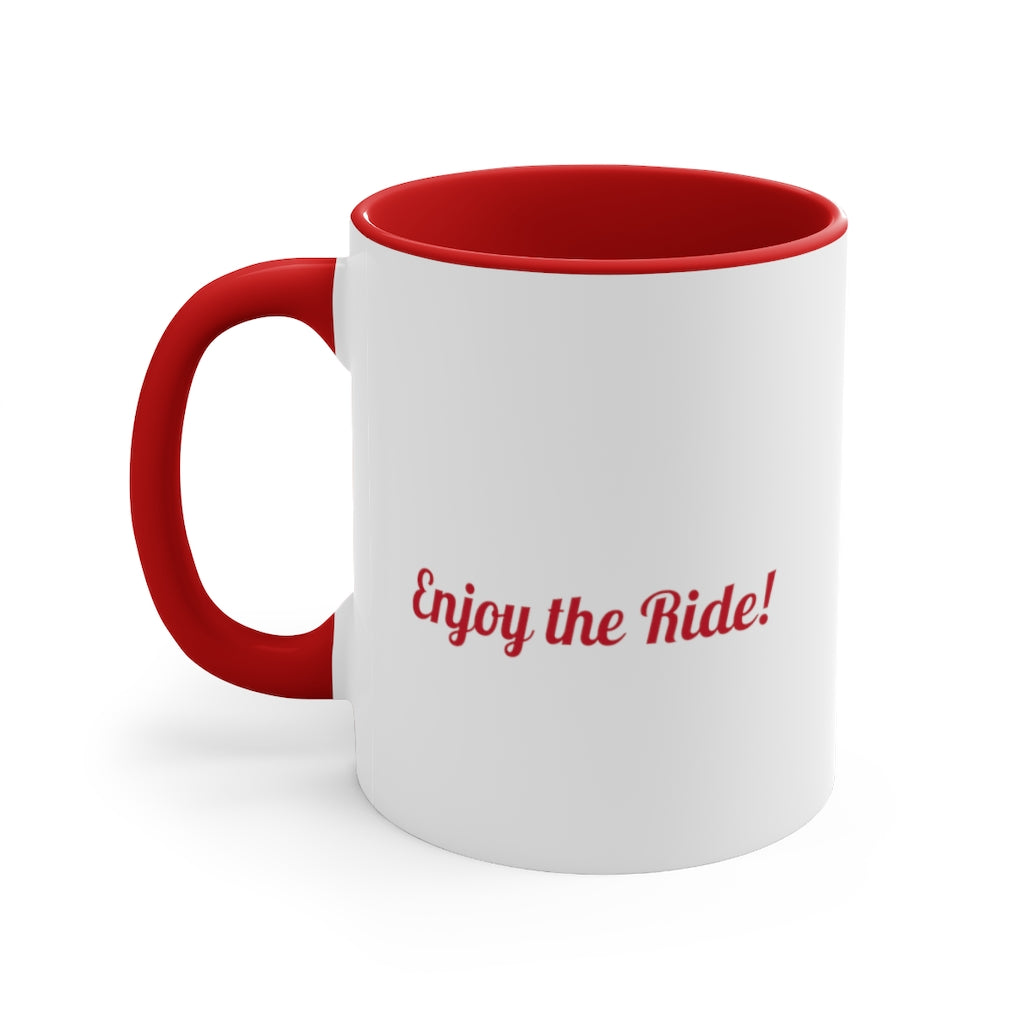 Road Trip Red Accent Coffee Mug, 11oz
