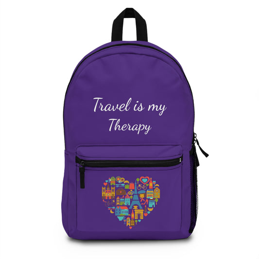 Copy of Travel is My Therapy Black Backpack