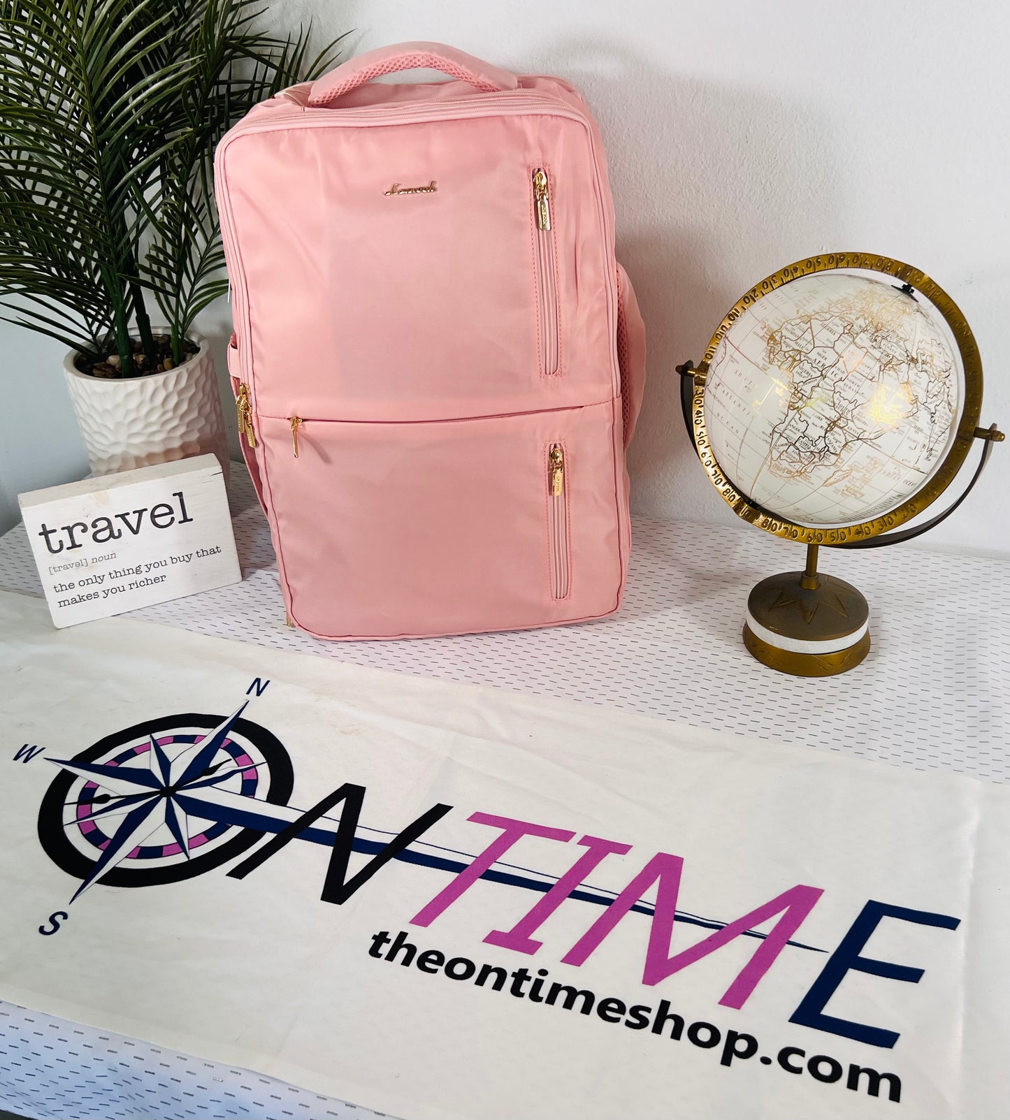 Cruise Lover Pink Carry-On Backpack