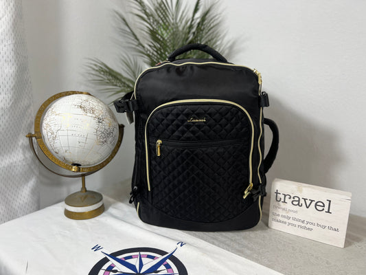 Luxury Black Personal Item Backpack