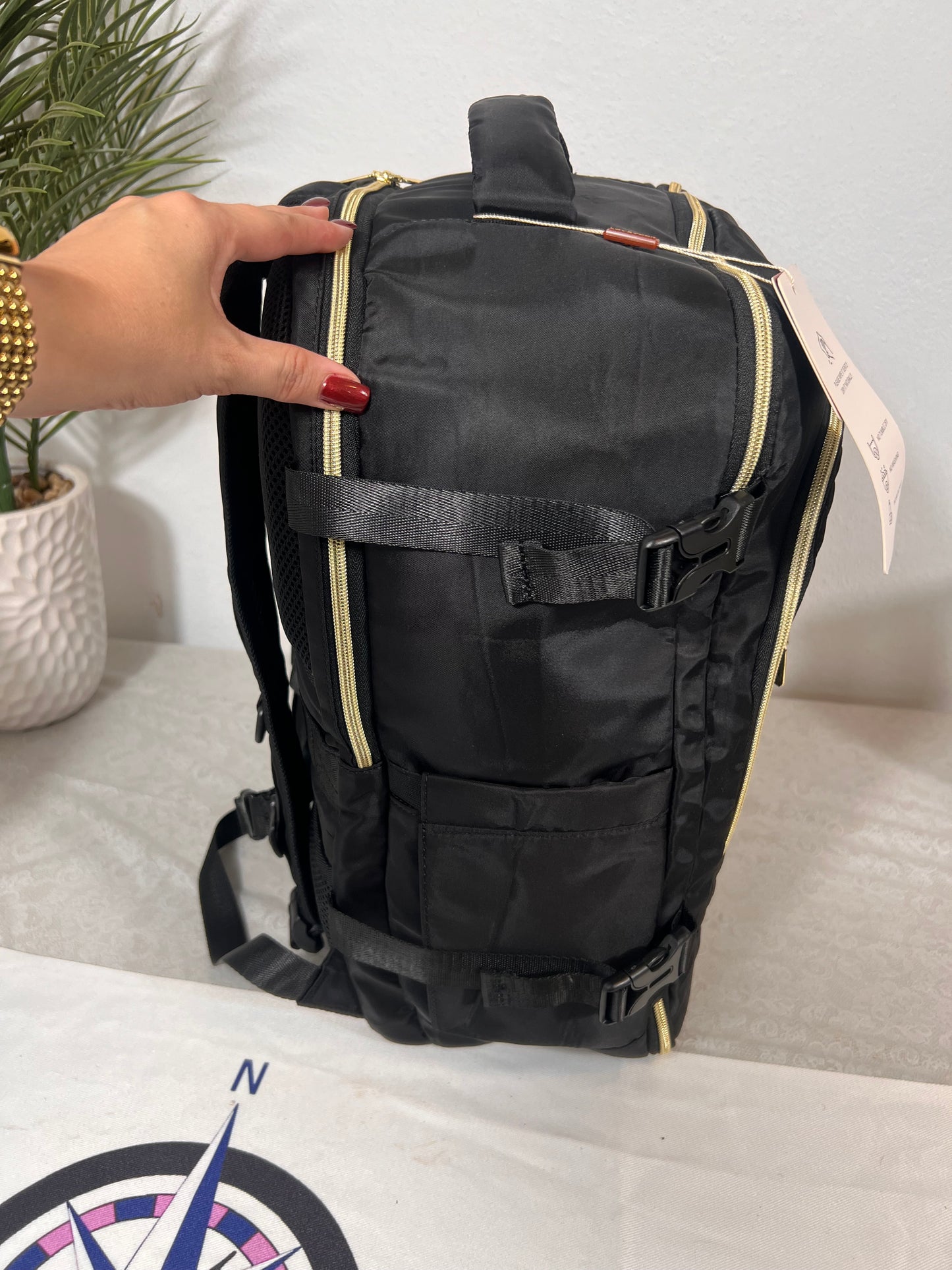 Luxury Black Personal Item Backpack