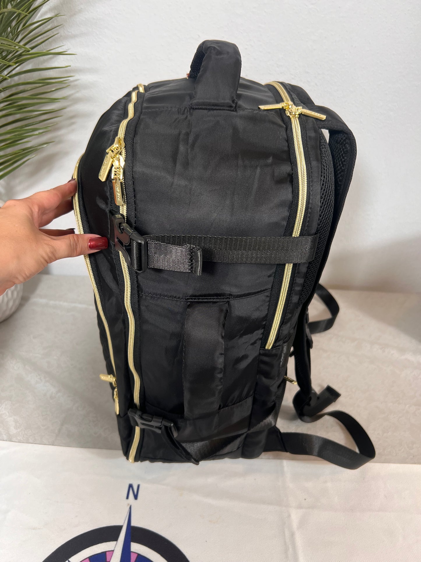 Luxury Black Personal Item Backpack