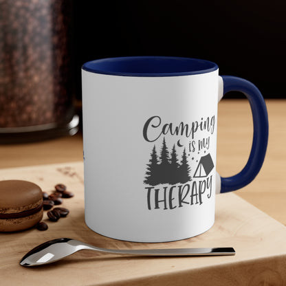 Camping is my Therapy Accent Coffee Mug, 11oz