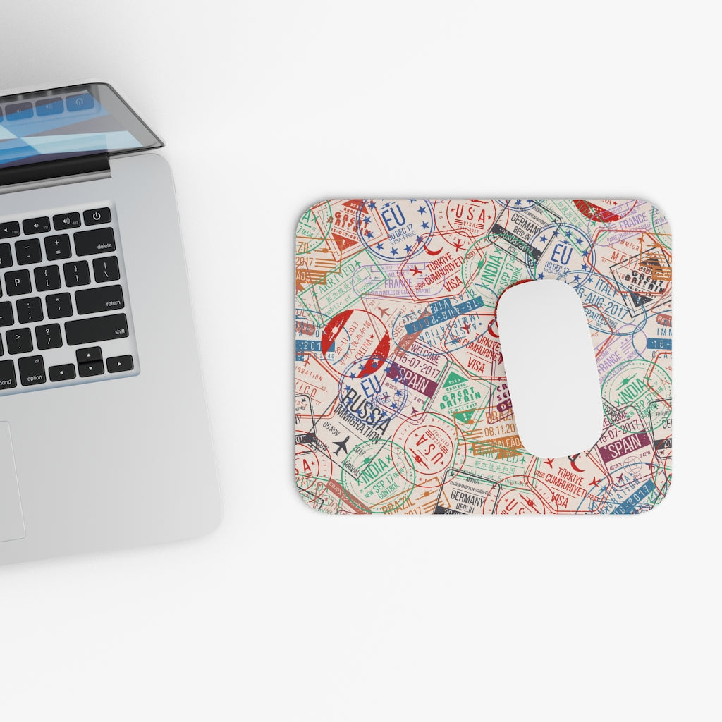 Passport Stamps Mouse Pad