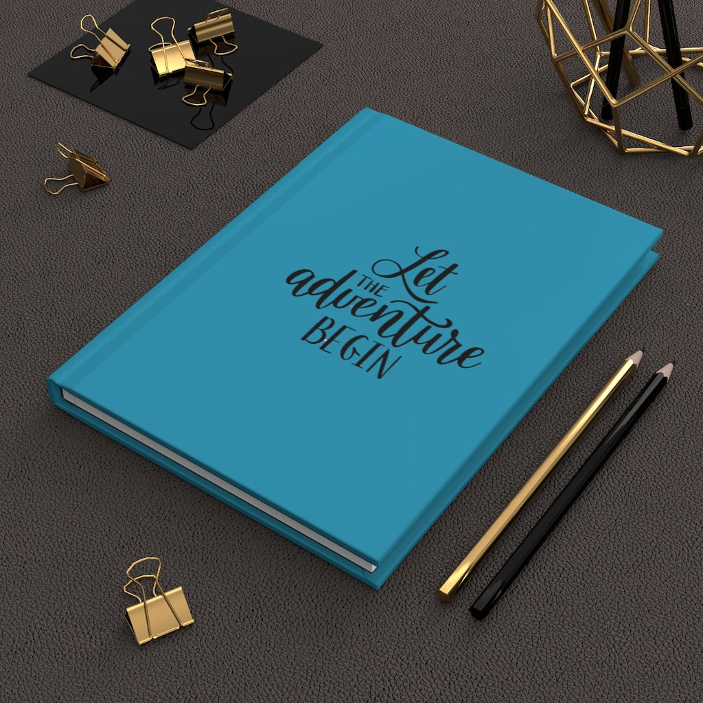 Let the Adventure Begin Blue Hardcover Journal Matte