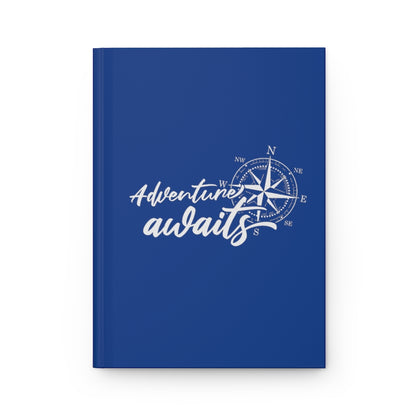 Adventure Awaits Blue Hardcover Journal Matte