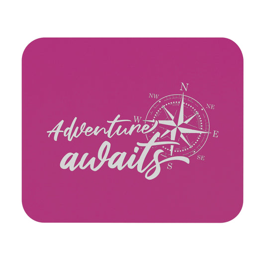 Adventure Awaits Pink Mouse Pad (Rectangle)