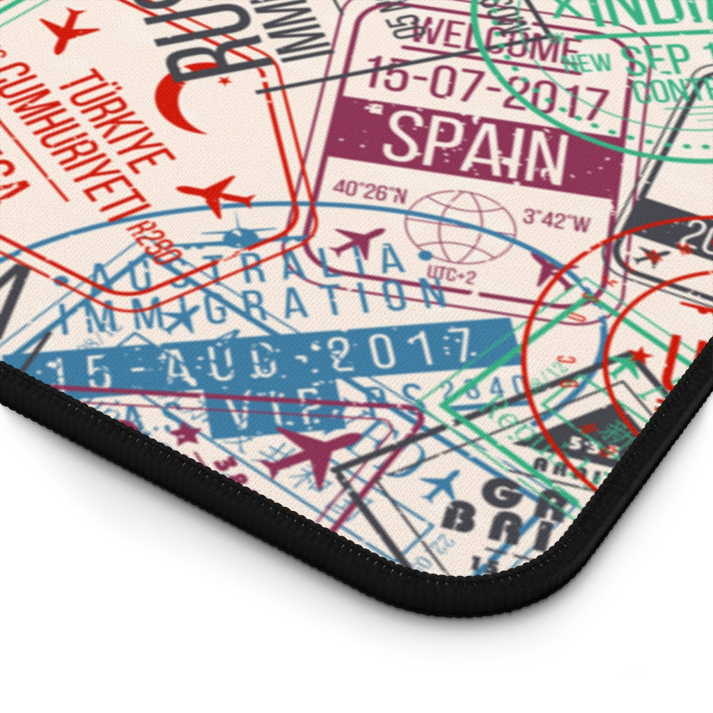 Passport Stamps Desk Mat