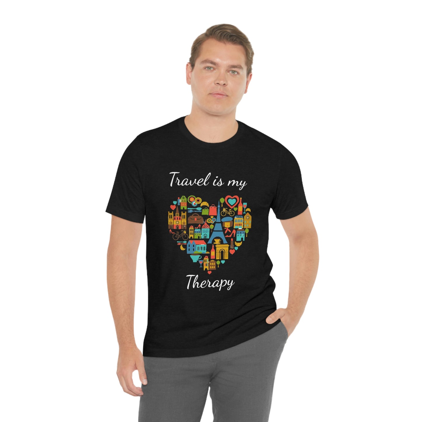 Travel is my Therapy Unisex Jersey Short Sleeve Tee