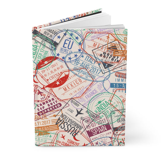 Passport Stamps Hardcover Journal Matte