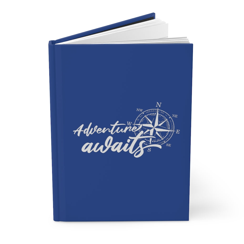 Adventure Awaits Blue Hardcover Journal Matte