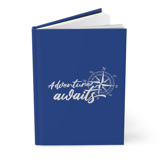 Adventure Awaits Blue Hardcover Journal Matte