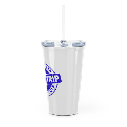 Road Trip Blue Plastic Tumbler with Straw