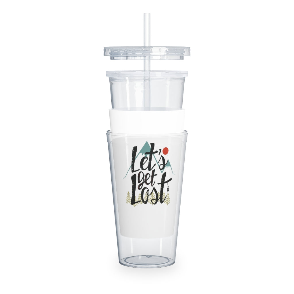 Let's Get Lost Plastic Tumbler with Straw