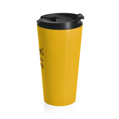 The Best Days are Spending Camping Yellow Stainless Steel Travel Mug