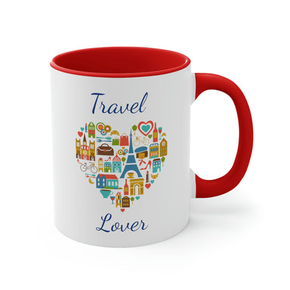 Travel Lover Accent Coffee Mug, 11oz