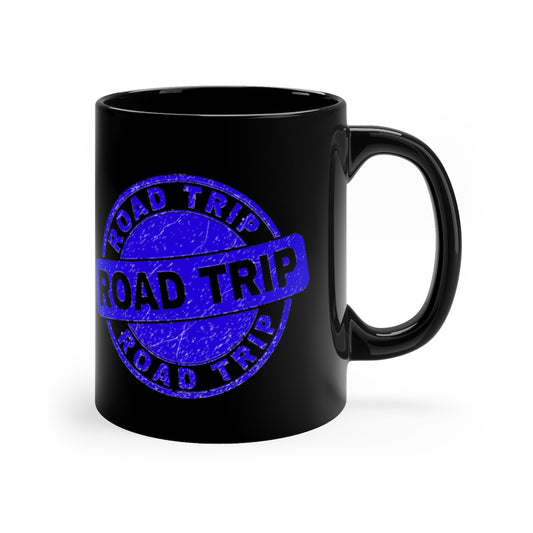 Blue Road Trip11oz Black Mug