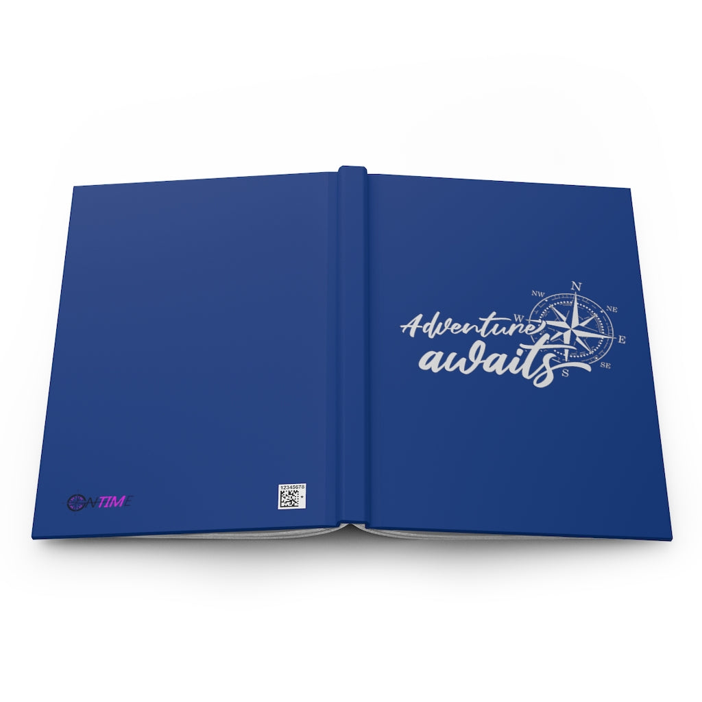 Adventure Awaits Blue Hardcover Journal Matte