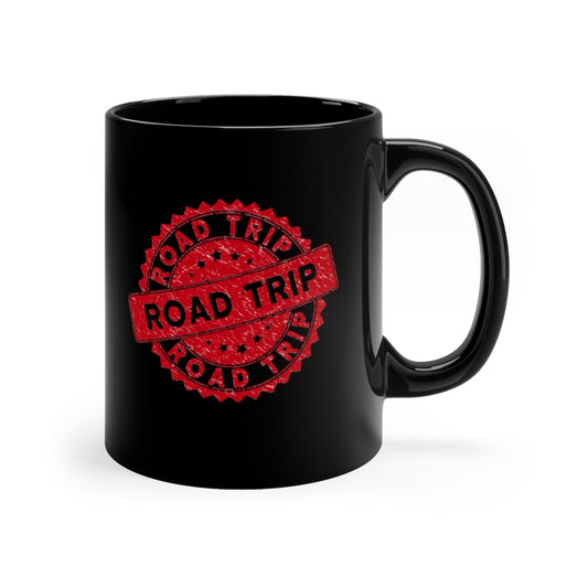 Road Trip Red 11oz Black Mug