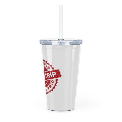 Road Trip Red Plastic Tumbler with Straw