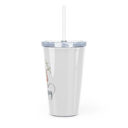 Camping is my Therapy Plastic Tumbler with Straw