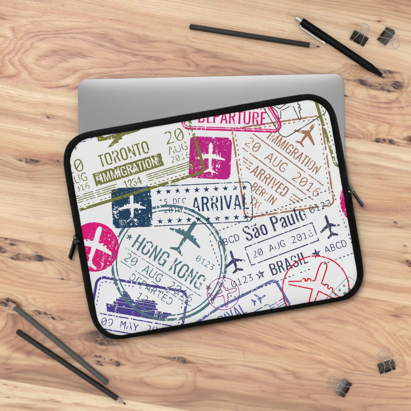 Pink Stamps Laptop Sleeve