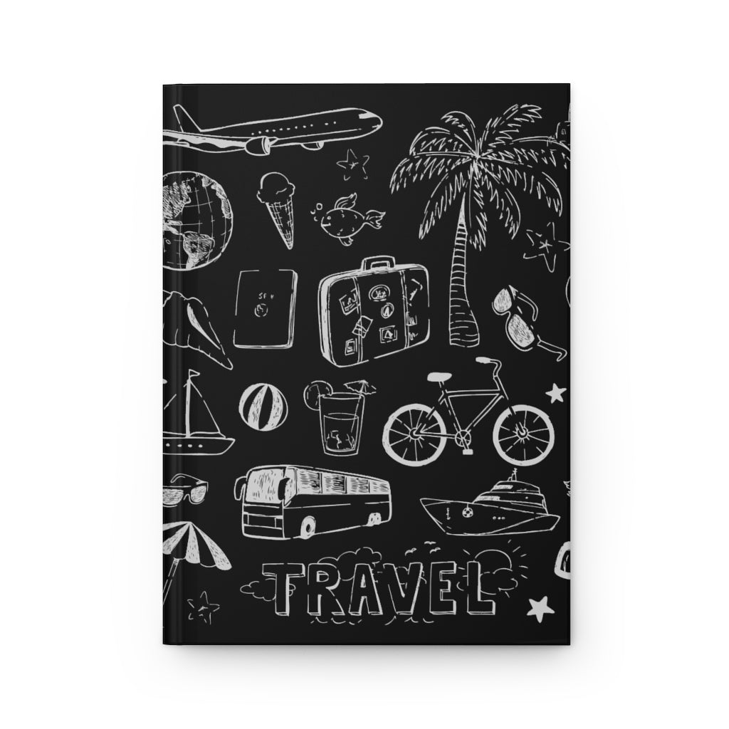 Travel Black & White Hardcover Journal Matte