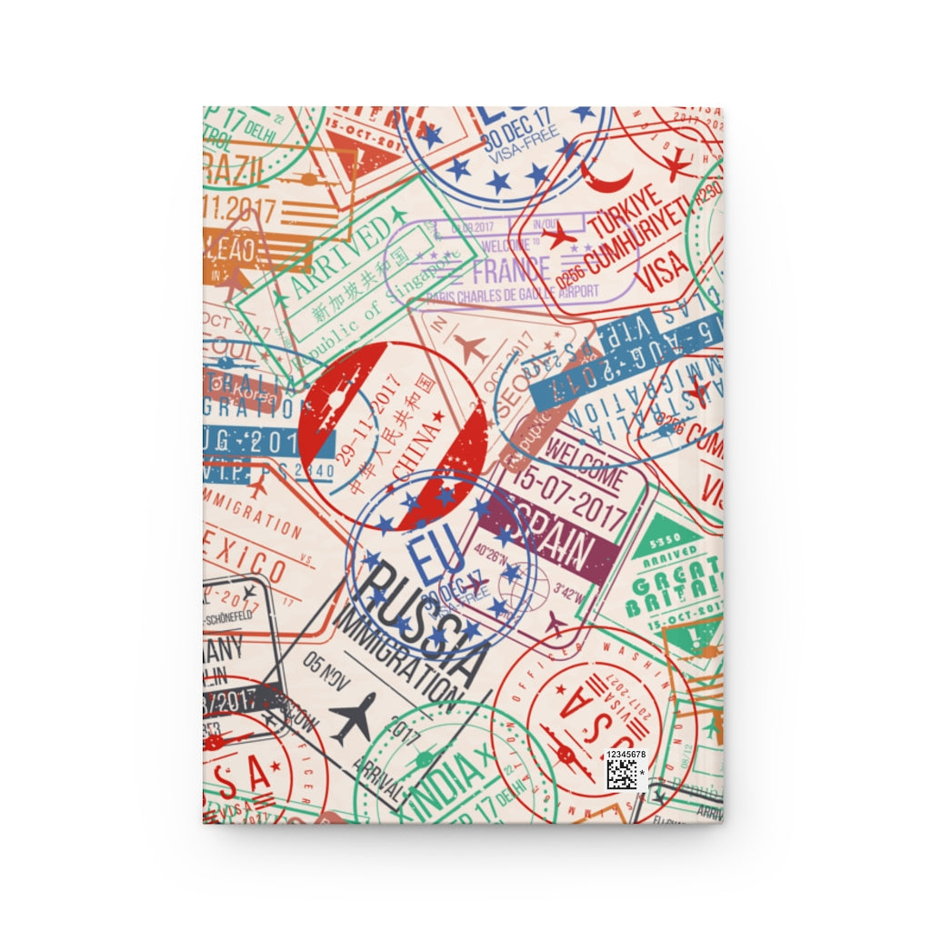 Passport Stamps Hardcover Journal Matte